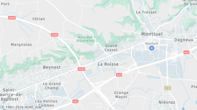 Carte de la zone d'intervention à La Boisse