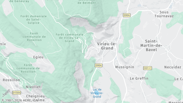 Carte de la zone d'intervention à Virieu-le-Grand