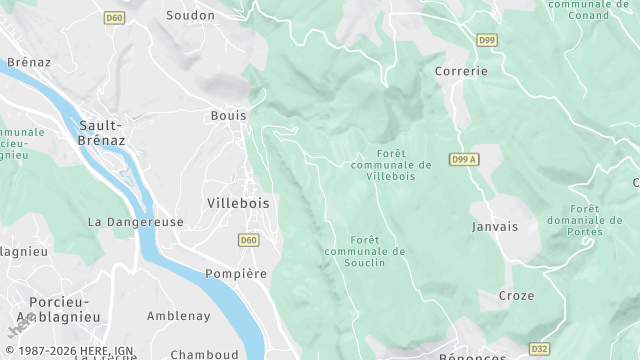 Carte de la zone d'intervention à Villebois