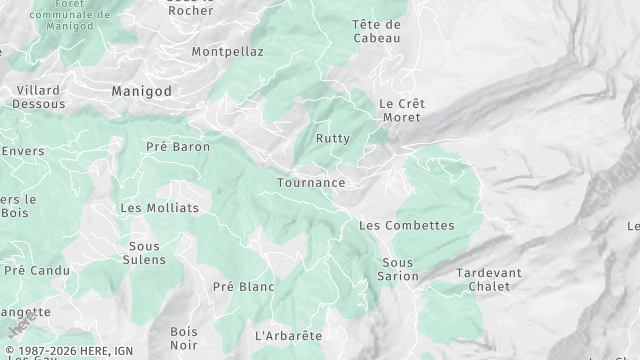 Carte de la zone d'intervention à Manigod
