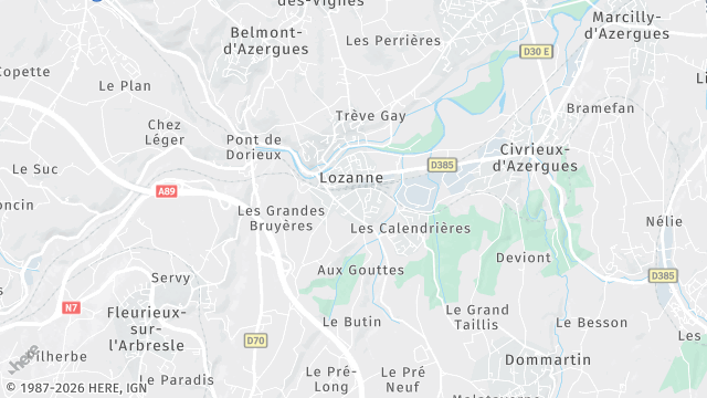 Carte de la zone d'intervention à Lozanne