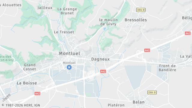 Carte de la zone d'intervention à Dagneux