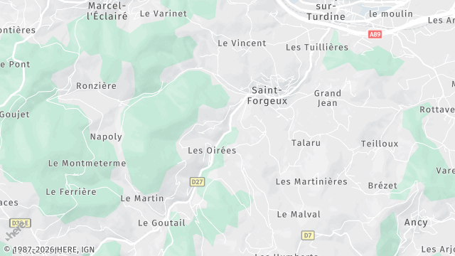 Carte de la zone d'intervention à Saint-Forgeux