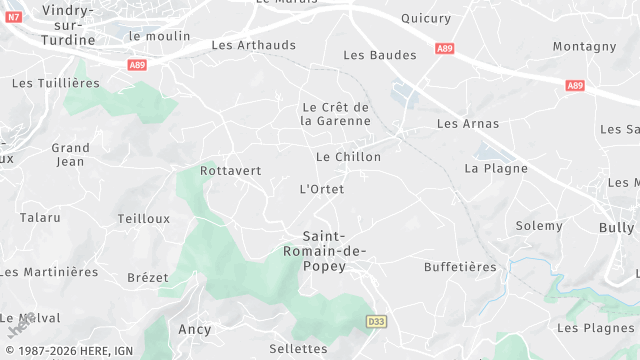 Carte de la zone d'intervention à Saint-Romain-de-Popey
