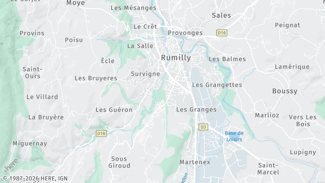 Carte de la zone d'intervention à Rumilly