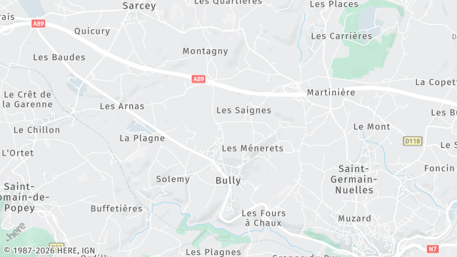 Carte de la zone d'intervention à Bully