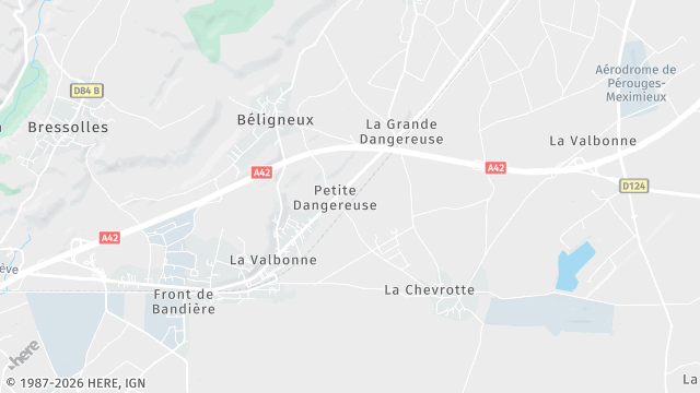 Carte de la zone d'intervention à Béligneux