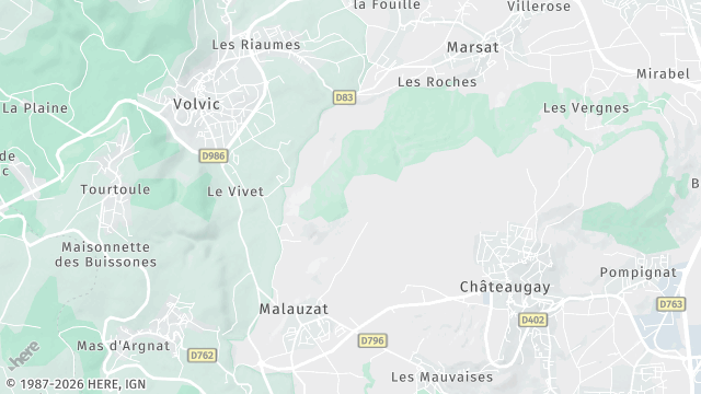 Carte de la zone d'intervention à Malauzat