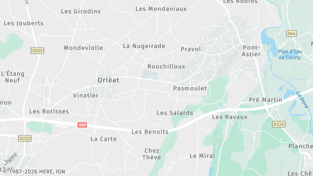 Carte de la zone d'intervention à Orléat