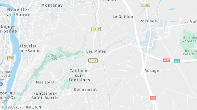 Carte de la zone d'intervention à Cailloux-sur-Fontaines