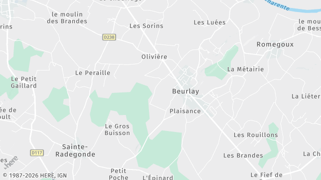 Carte de la zone d'intervention à Beurlay