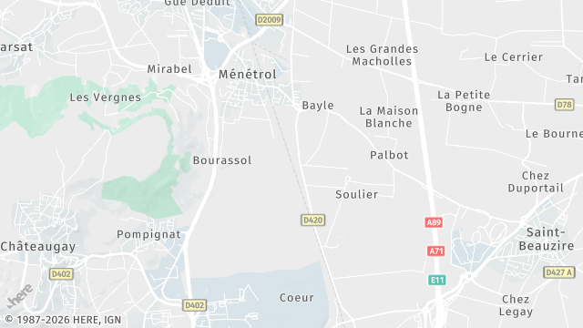 Carte de la zone d'intervention à Ménétrol