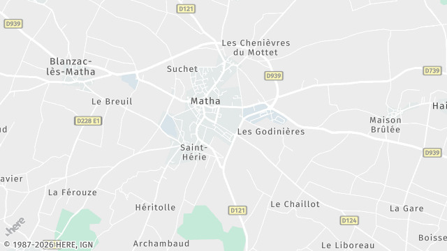 Carte de la zone d'intervention à Matha
