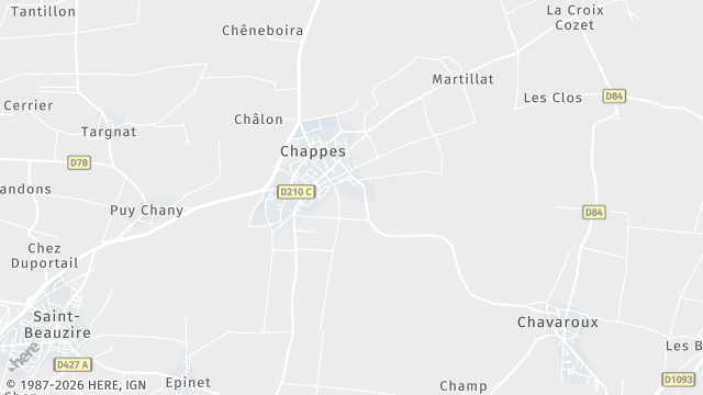Carte de la zone d'intervention à Chappes