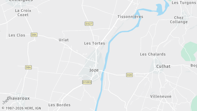 Carte de la zone d'intervention à Joze