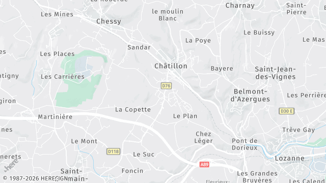 Carte de la zone d'intervention à Châtillon