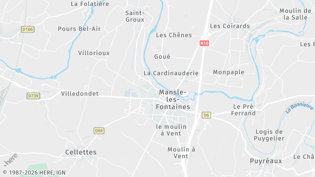 Carte de la zone d'intervention à Mansle-les-Fontaines