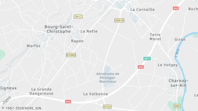 Carte de la zone d'intervention à Pérouges