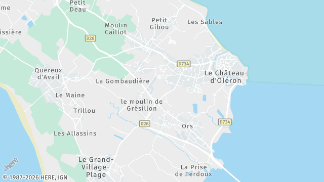 Carte de la zone d'intervention à Le Château-d'Oléron