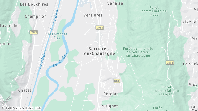 Carte de la zone d'intervention à Serrières-en-Chautagne