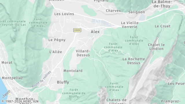 Carte de la zone d'intervention à Alex