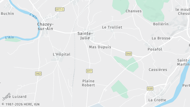 Carte de la zone d'intervention à Sainte-Julie