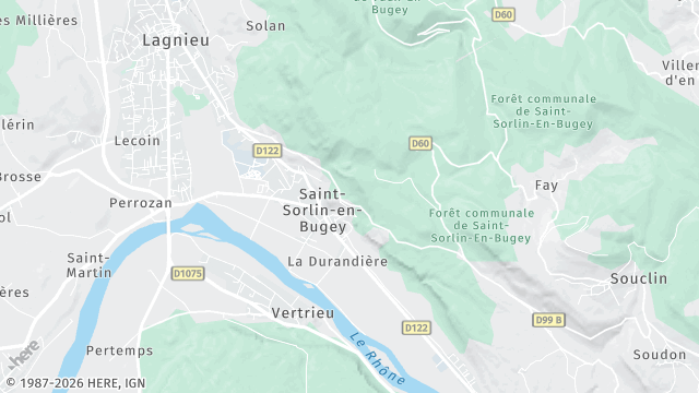 Carte de la zone d'intervention à Saint-Sorlin-en-Bugey