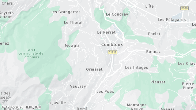 Carte de la zone d'intervention à Combloux