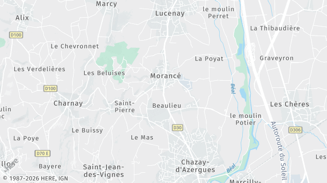 Carte de la zone d'intervention à Morancé