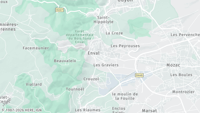 Carte de la zone d'intervention à Enval