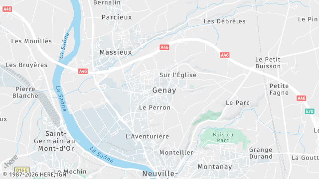 Carte de la zone d'intervention à Genay