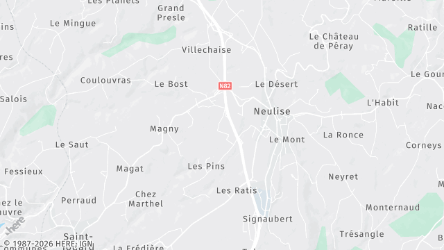 Carte de la zone d'intervention à Neulise