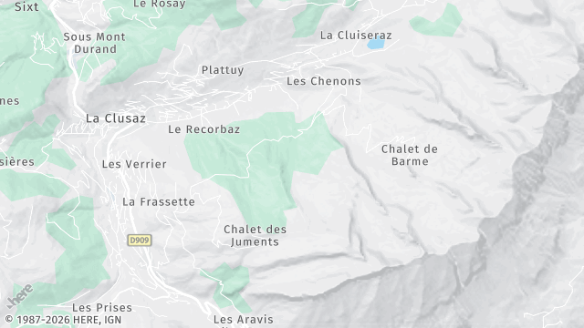 Carte de la zone d'intervention à La Clusaz