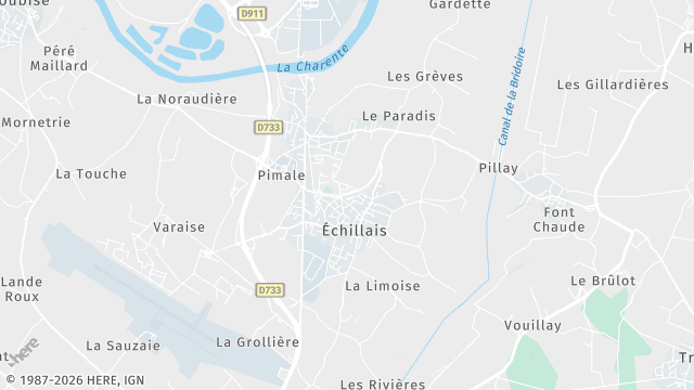 Carte de la zone d'intervention à Échillais