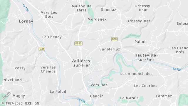 Carte de la zone d'intervention à Vallières-sur-Fier
