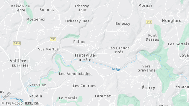 Carte de la zone d'intervention à Hauteville-sur-Fier