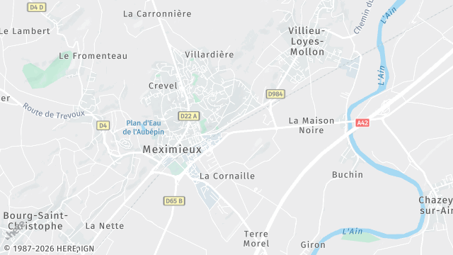 Carte de la zone d'intervention à Meximieux