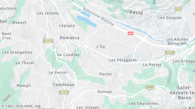 Carte de la zone d'intervention à Domancy