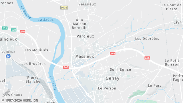 Carte de la zone d'intervention à Massieux