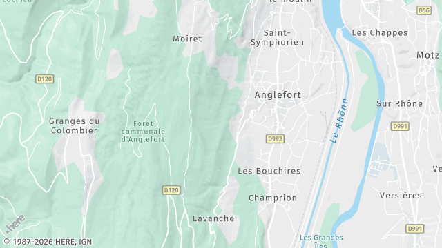 Carte de la zone d'intervention à Anglefort