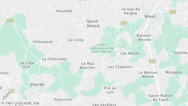 Carte de la zone d'intervention à Saint-Gence