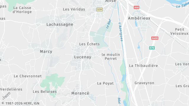 Carte de la zone d'intervention à Lucenay