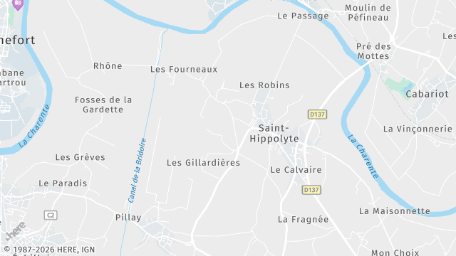 Carte de la zone d'intervention à Saint-Hippolyte