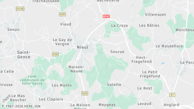 Carte de la zone d'intervention à Nieul