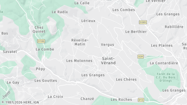 Carte de la zone d'intervention à Saint-Vérand