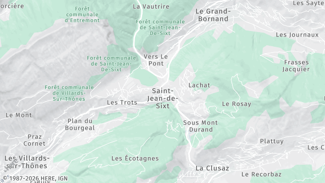 Carte de la zone d'intervention à Saint-Jean-de-Sixt