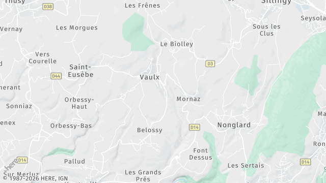 Carte de la zone d'intervention à Vaulx