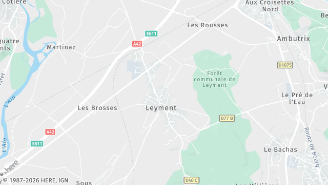 Carte de la zone d'intervention à Leyment