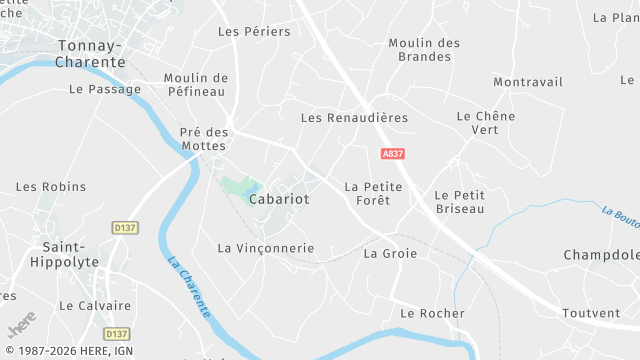 Carte de la zone d'intervention à Cabariot