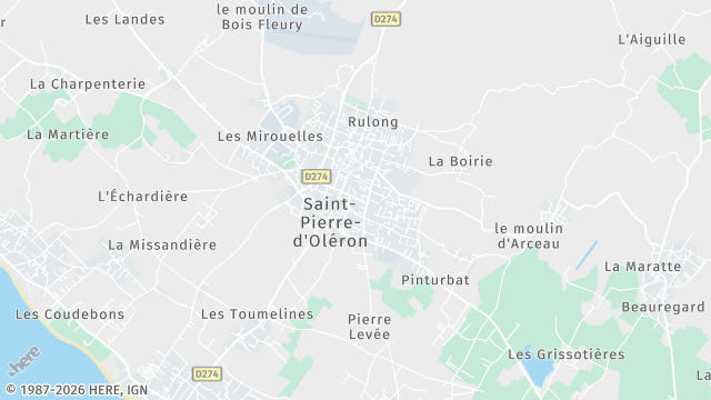 Carte de la zone d'intervention à Saint-Pierre-d'Oléron